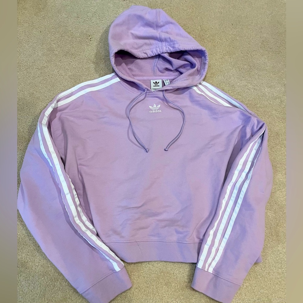 Adidas women’s cropped purple hoodie